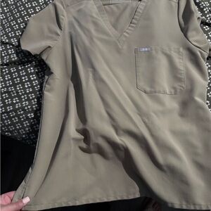 Figs Women's Scrub Top in Olive Green